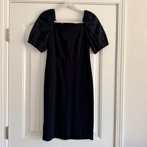 Elegant Black Puff Sleeve Dress
